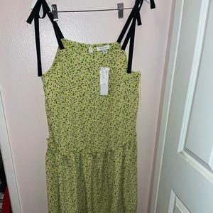 New Topshop green flower print dress